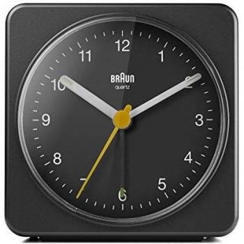 Braun BC03B Classic Analog Crescendo Alarm Low Noise Public Desk Clock