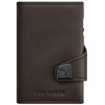Wallet Nappa Marron / Argent Click & Slide TRU VIRTU