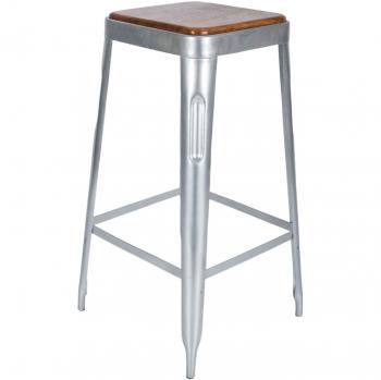 Solid Mango Wood Silver Frame Stool
