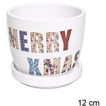 Macetero Blanco Navideño 12 Cm
