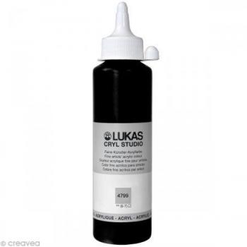 LUKAS Cryl Studio Premium Quality Iron Oxide Black Acrylic Paint 250ml