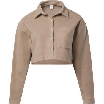 Reebok Classics Women's Reverse Fleece Layer Sweatshirt Taupe 2X