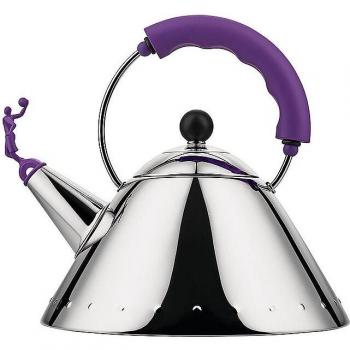 Alessi Flötenkessel 2l, Edelstahl, Violett/Silber