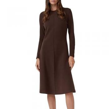 Damenkleid s.Oliver – Midilänge, Dunkelbraunes Farbkonzept