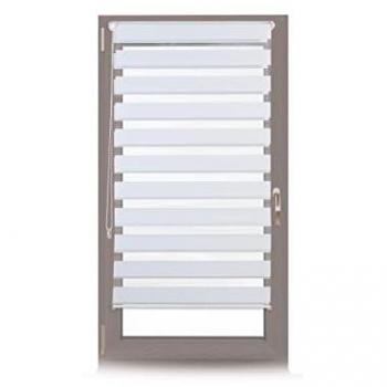 No‑Drill RelaxDays Double Blind – Side‑Pull Fabric Shade Set (60×150 cm, White)
