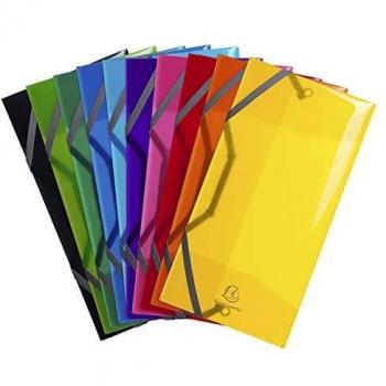 Iderama Elasticated 3-Flap Folder, 23.5x12 cm, Pack of 10, Assorted Colors
