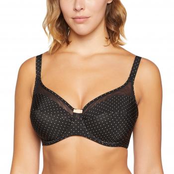 Sujetador Sans Complexe Complice con Aros para Mujer, Negro (Imprime Pois Fur), Talla 80C