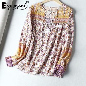 Everkaki Women's Casual Boho Summer Shirt