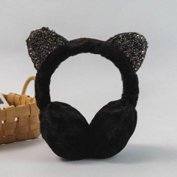 Oreilles de chat mignonnes, bandeau doux, paillettes brillantes