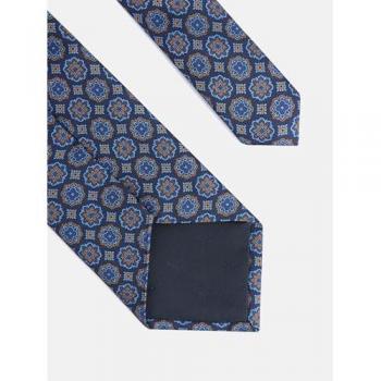 Silbon: Corbata con Motivo Mosaico Azul Marino