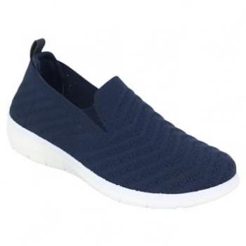 Wide FlexiKnit Slip-On Athletic Shoes – Navy, Women’s EE