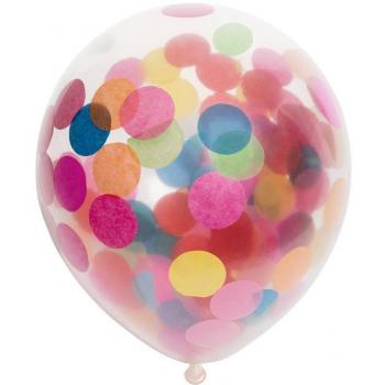 Set de 6 Globos con Confetti de papel Colores Surtidos 30 cm