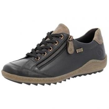 Remonte R1402-08 Women's Trainers in Black, Size: 8 UK, Lace-up with Zipper