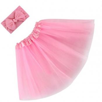 Set de 2 Jupe Tutu en Tulle pour Filles Bébé avec Bandeau de Photographie