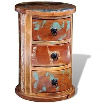 Armario de madera maciza reciclada con 3 cajones