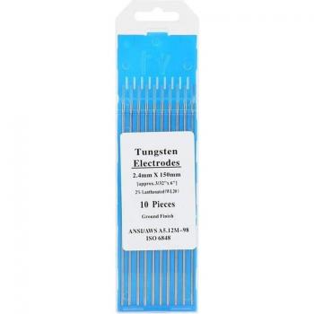 10 électrodes tungstène WL20 2.0% lanthané pour machine à souder (2.4mm x 150mm)