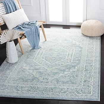 Adirondack 4’x6’ Slate & Ivory Floral Frame Rug
