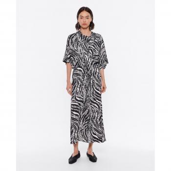 BIMBA Y LOLA Ivory Zebra Front Tie Dress