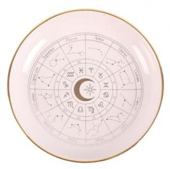 KDMD Pink Off‑White Astrology Trinket Dish