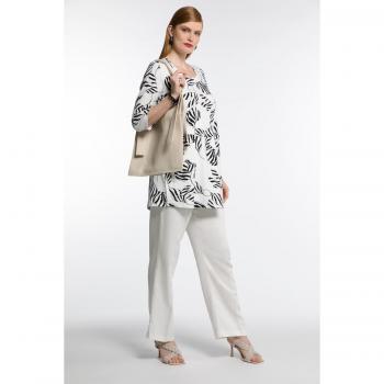 Plus Size A-line Tunic with 3/4 Sleeves, Black, Size 24/26, Viscose