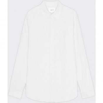 XL Enzo White Linen Office Shirt