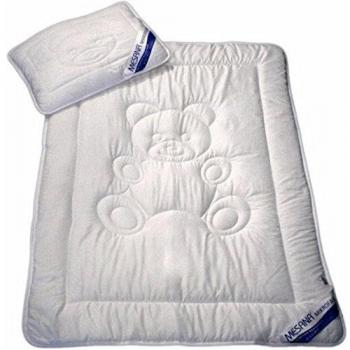 MESANA 2-teiliges Kinderbett-Set Bär, Decke und Kissen, 100x135cm, 40x60cm