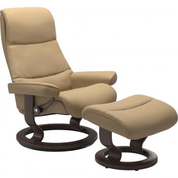 Stressless® Relaxsessel »View« mit Hocker, Classic Base, Größe S, Wenge