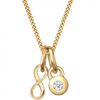 DIAMORE Halskette Damen Infinity Solitär mit Diamant (0.03 ct.) in 750 Weißgold