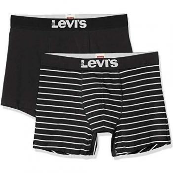 Boxer Uomo Levi's Vintage Pack 2 Pezzi Nero con Logo Elastico Taglia S