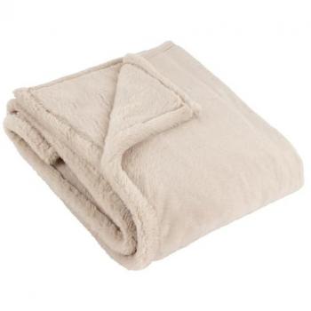 Kallu CozyBlend Faux Fur Wrap – 51 by 71 (Warm Taupe)