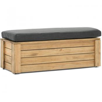 Cassapanca da Salotto in Stile Vintage, Legno di Pino Massiccio, Misura 40x120x37cm, Cuscino e Ruote Inclusi
