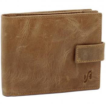 StarHide Men's RFID Blocking Real Leather Wallet with Coin Pocket 1180 (Tan)