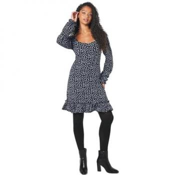 Navy Women's Tall Ruffle Hem Mini Dress