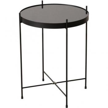 Table en métal avec verre, modèle Sherin, 50 cm