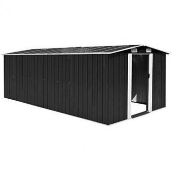 Anthracite Metal Garden Shed 257x489x181 cm by vidaXL