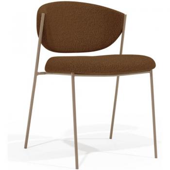 Sedia di design con tessuto Bouclé – Seta Cioccolata