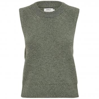 Gilet vert Cléo sans manches col rond