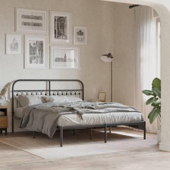VidaXL Black Metal Bed Frame 160x200cm without Mattress