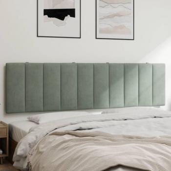 Coussin de tête de lit 180 cm gris clair velours