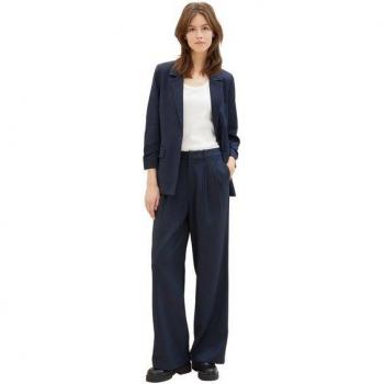 TOM TAILOR Denim Blazer mit fließender Viskose und Raffung