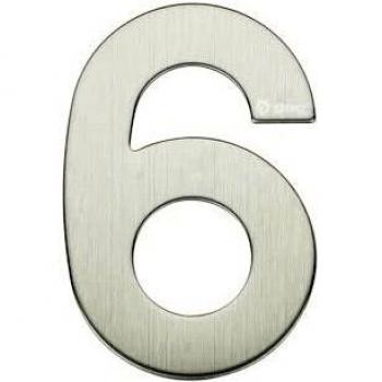 Signalétique Numéro 6 Acier Inoxydable GSC