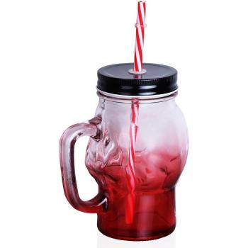 Verre à bière 500 ml – Bocal crâne de maçon, tasse décorative pour bar