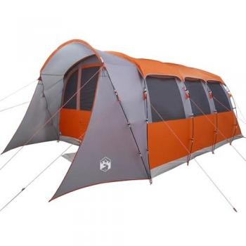 Tente de Camping VidaXL 576x325x213 cm, Gris‑Orange, Polyester, Anti‑UV