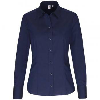 Seidensticker Damen Hemdbluse Langarm Regular Fit Uni Bügelfrei Bluse, Blau, Größe 42