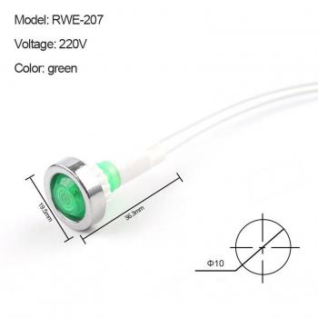 10er Set 10mm Signal Leuchte Tafelmontage 12V 24V 220V 380V rot grün gelb Neon-Anzeige NHC Pilotführung