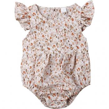 Summer Ruffle Sleeve Baby Girls Outfit 9-24M