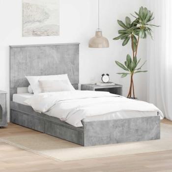 VidaXL Bett mit integriertem Stauraum 100 x 200 cm Grau