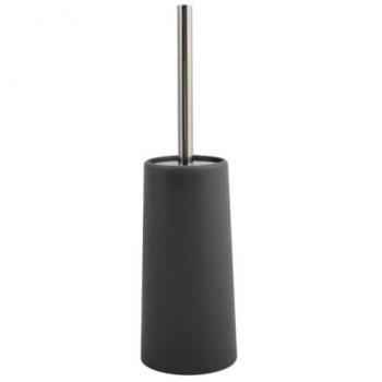Brosse WC Manche Métallique avec Contenant PP – Noir