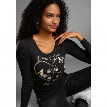 KangaROOS Langarmshirt mit romantischem Herz-Print