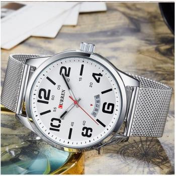 Reloj Militar Curren 8236 para Hombre, Cuarzo, Analógico, con Fecha, Color Plata